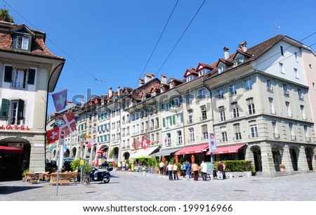 BERN,SWITZERLAND - MAY 3:The beautiful city of Bern on may 3,2009. It is the capital of Switzerland and with a population of 137,980 (end of 2013), is the fourth most populous city in Switzerland