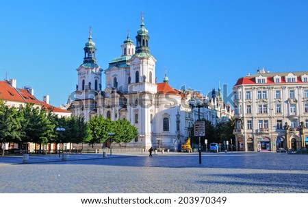 PRAGUE,CZECH REPUBLIC - JUNE 13:The Church of Saint Nicholas also called St Nicholas Cathedral on june 13,2009.Built between 1704-1755 it is described as the most impressive example of Prague Baroque