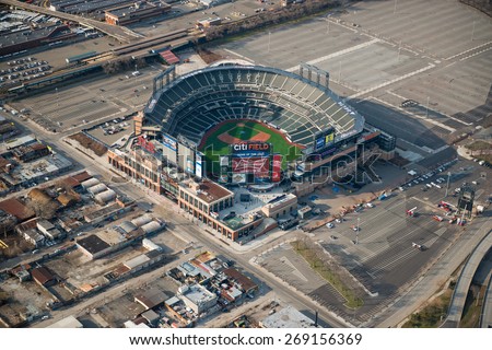 QUEENS,NY - APRIL 5: Citifield Stadium in Flushing Meadows-Corona Park in the New York City borough of Queens on april 5th,2015.It is the home baseball park of Major League Baseball\'s New York Mets