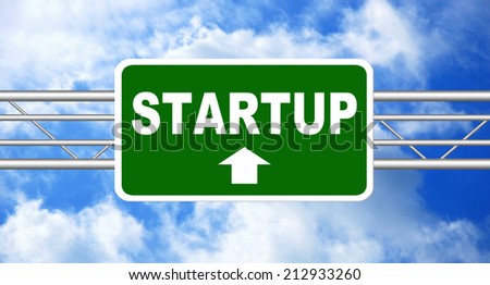 Start-up Road Sign. Business concept