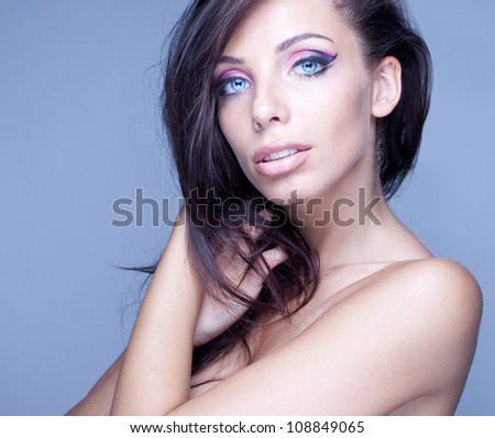 portrait of delicate brunette woman