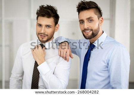 Two men fashion models posing
