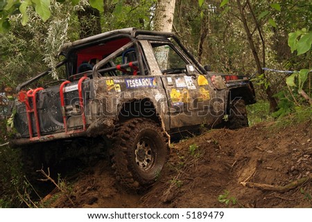 4x4 action through a huge mud hole.