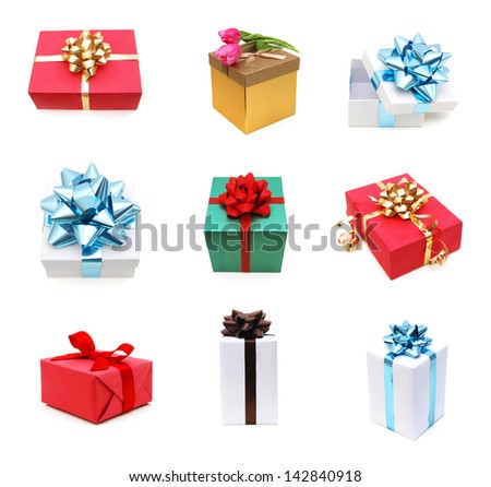 Holiday packing boxes on gifts