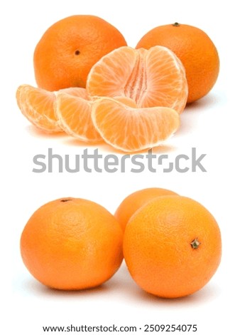 Similar – Image, Stock Photo unpeeled round ripe orange mandarin