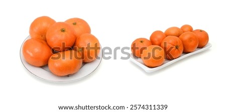 Similar – Image, Stock Photo unpeeled round ripe orange mandarin