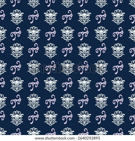 Damask​ seamless​ pattern​ hand​ drawn​