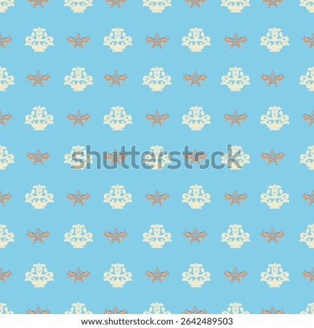 Damask​ seamless​ pattern​ hand​ drawn​
