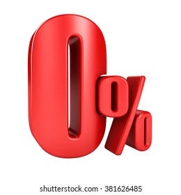 0 percent 3D in red letters on a white background