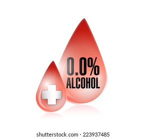 0 Percent Alcohol Blood Level Illustration Design Over A White Background