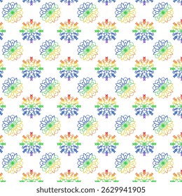0015 Rainbow Mandala Seamless Pattern