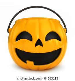 0063_Halloween - 3D render of an empty halloween basket - Shutterstock ID 84563113