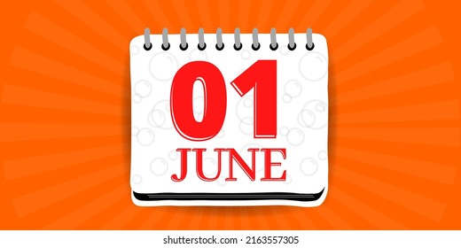 01 June Calendar Day One Month Stock Illustration 2163557305 | Shutterstock