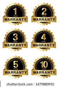 1, 2, 3, 4, 5, 10 year Warranty LOGO Badge Vector png