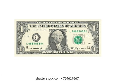1 highly detailed dollar banknote. Raster illustration