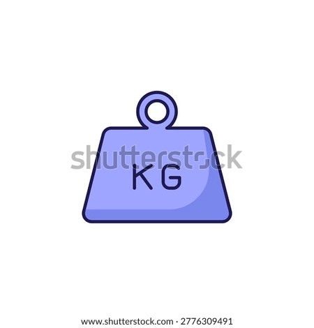 1 Kilogram white background. 1 Kilogram colored icon. 1 Kilogram vector icon. 1 Kilogram blue icon
