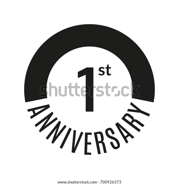 1 Year Anniversary Icon 1st Celebration のイラスト素材
