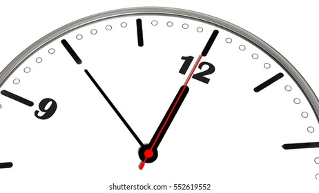 10 to 12 clock - time to act concept isolated on white - 3d rendering