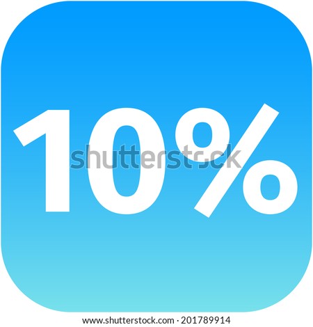10 percent blue white icon phone stock illustration 201789914
