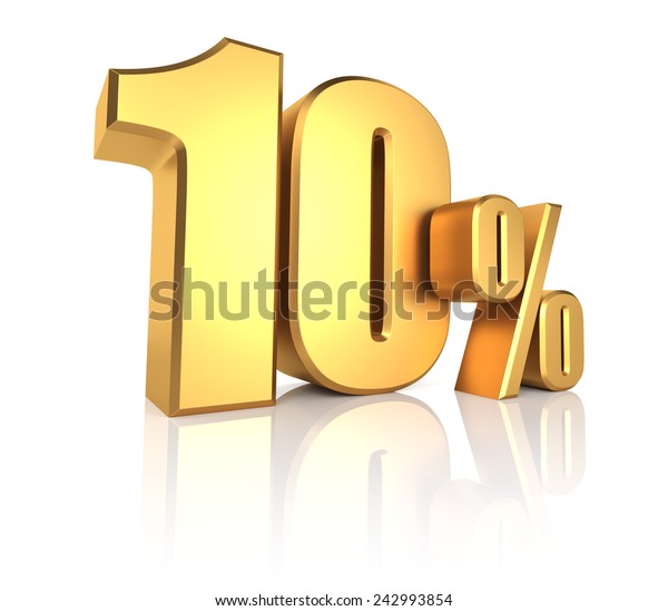 10 Percent On White Background 3d Stock Illustration 242993854 ...