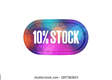 10 Percent Stock Sign In Multicolor Isolated On White Background, 3d Illustration.