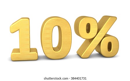 10 Percent Symbol 3d Gold Stock Illustration 384401731 | Shutterstock