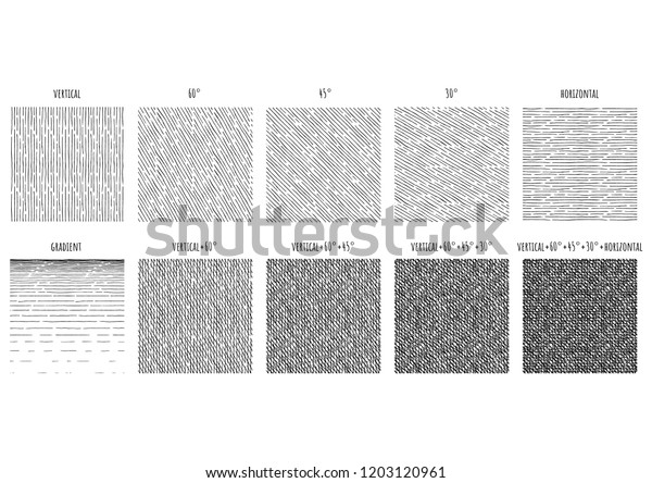 10 Seamless Pattern Ink Hand Drawn Stock Illustration 1203120961 ...