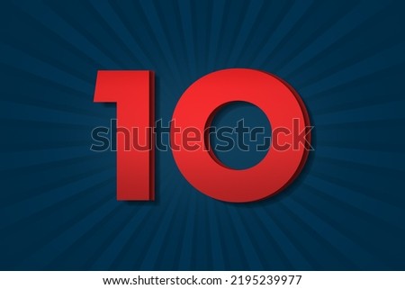 10 ten Number count template poster design background label. icon decoration