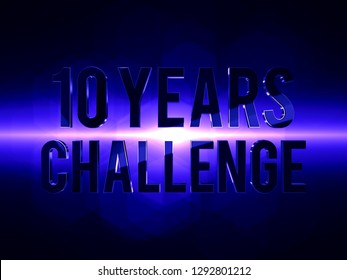 10 Years Challenge 3D Render Futuristic Background With Lens Flare