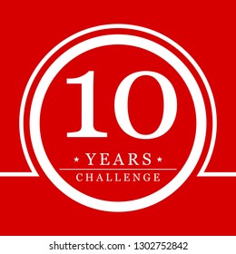 10 Years Challenge Red Background