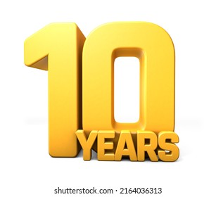 10 Years Yellow 3d Isolated On Stock Illustration 2164036313 | Shutterstock