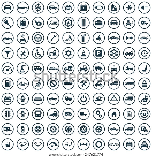 100 auto icons big\
universal set\
