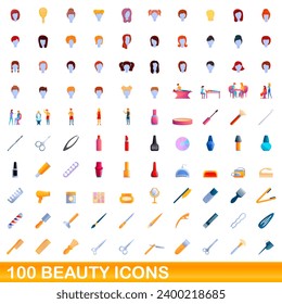 100 beauty icons set. Cartoon illustration of 100 beauty icons set isolated on white background - Powered by Shutterstock