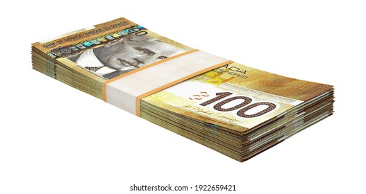 100 Canadian Dollar Note 3D illustration on white background