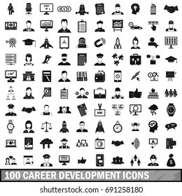 100 Career Development Icons Set In Simple Style For Any Design  Illustration