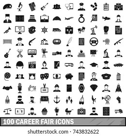 100 Career Fair Icons Set In Simple Style For Any Design  Illustration