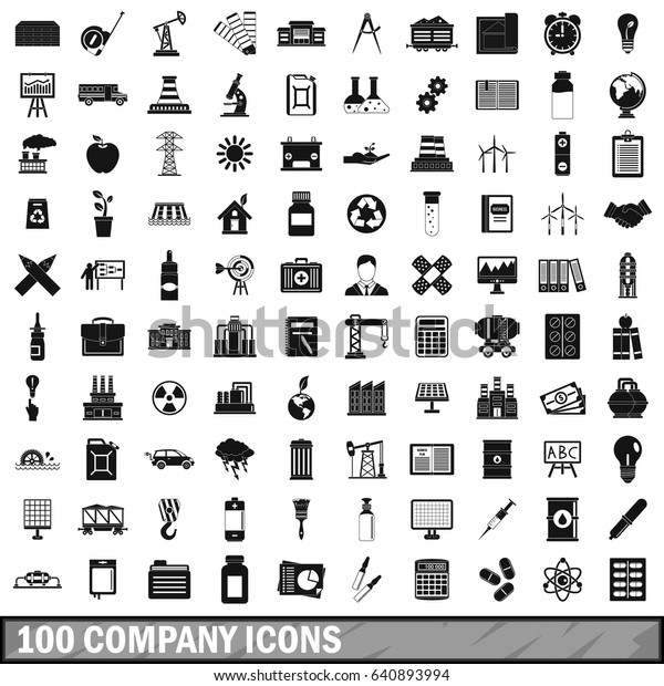 100 company icons set in simple style for
any design 
illustration