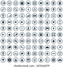 100 Technology Icons Stock Vector (Royalty Free) 253729207 | Shutterstock