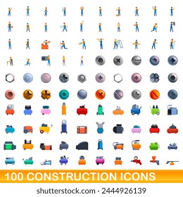 100 construction icons set. Cartoon illustration of 100 construction icons set isolated on white background - Powered by Shutterstock