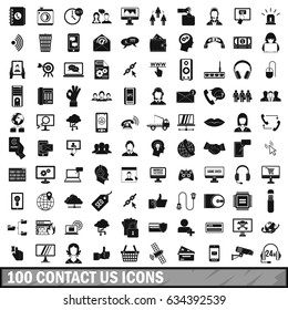 100 Contact Us Icons Set In Simple Style For Any Design  Illustration