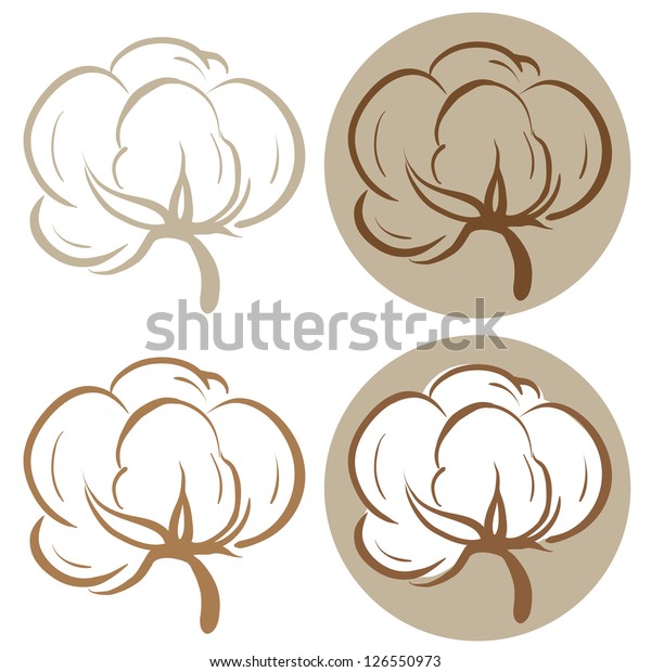 100 Cotton Icons Set Four Label Stock Illustration 126550973 | Shutterstock