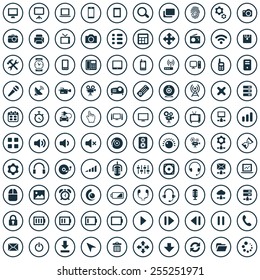 100 Technology Icons Stock Vector (Royalty Free) 253729207 | Shutterstock