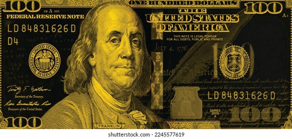100 dollar bill. 3D rendering. Suitable for pictures.