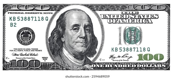 100 dollar border with empty middle area for design purpose