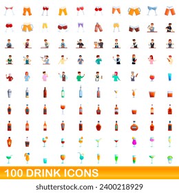 100 drink icons set. Cartoon illustration of 100 drink icons set isolated on white background - Powered by Shutterstock