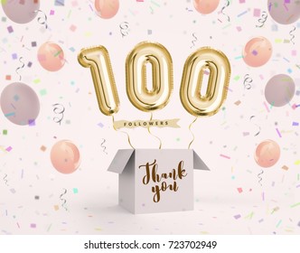 Thank You 100 Followers Images Stock Photos Vectors Shutterstock