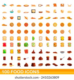 100 food icons set. Cartoon illustration of 100 food icons set isolated on white background - Powered by Shutterstock