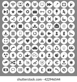 100 Icon Set Circle Icons Social Stock Illustration 422946544 ...