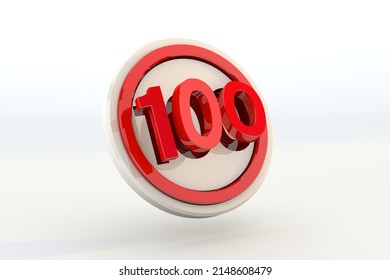 100 Km Speed Limit 3d Traffic Sign