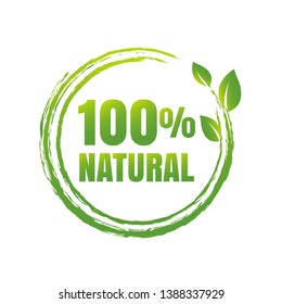 Vector Illustration 100 Natural Logo Design Stock Illustration Download Image Now Istock